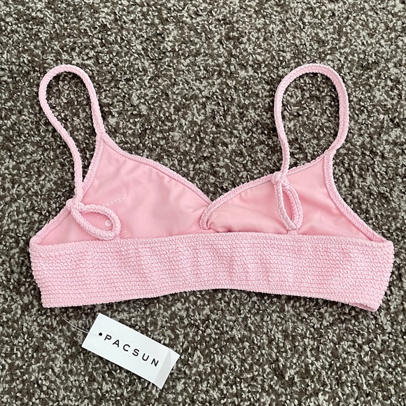 NWT PACSUN PINK TEXTURED TWIST FRONT SWIMSUIT TOP IN SIZE SMALL - Picture 5 of 7